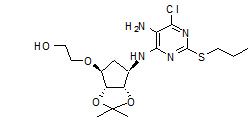 2-(3AR,4S,6R,6AS)-6-(5-胺基-6-氯-2-丙硫基-4-嘧啶基)氨基四氢-2,2-二甲基-4H-环戊烯并-1,3-二氧杂环戊烷-4-基]氧]-乙醇.jpg